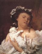 Lady and cat Gustave Courbet
